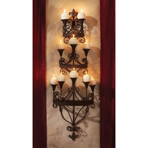 Design Toscano Carbonne Candle Chandelier Wall Sconce TXG5083